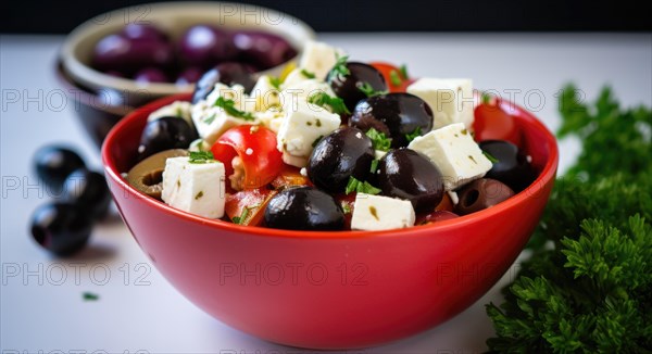 Greek salad with fresh vegetables