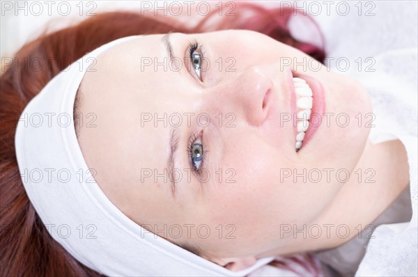 Portrait of a woman's face with problem skin. Peeling procedure. Natural beauty.