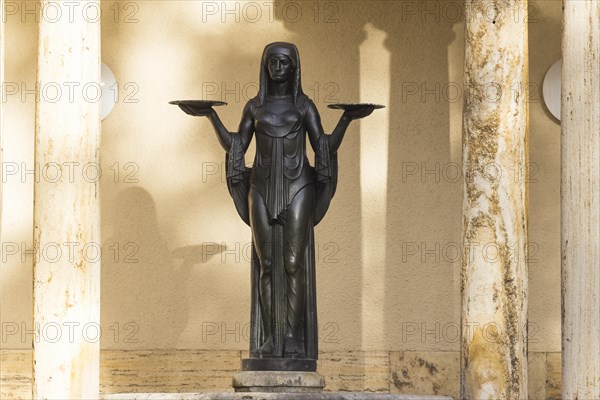 Virgin with the bowls of tears. Art Nouveau sculpture by Josef Zeitler from 1914