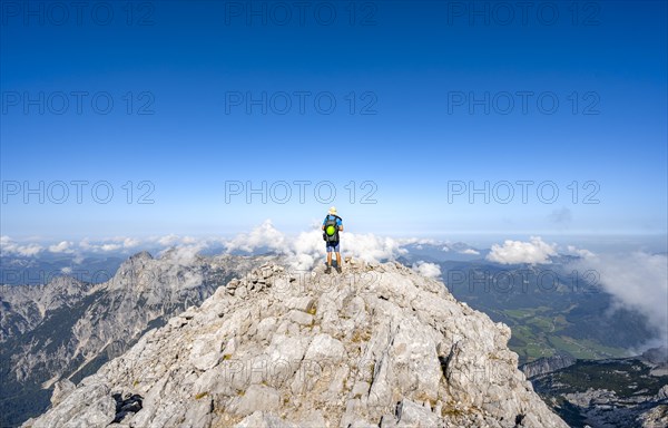 Mountaineer at the summit of the Kleinkalter