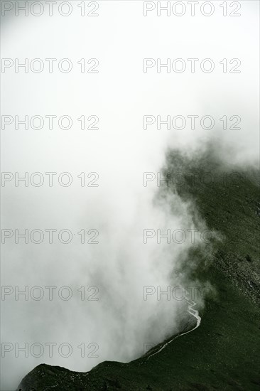 Summit ridge in the fog