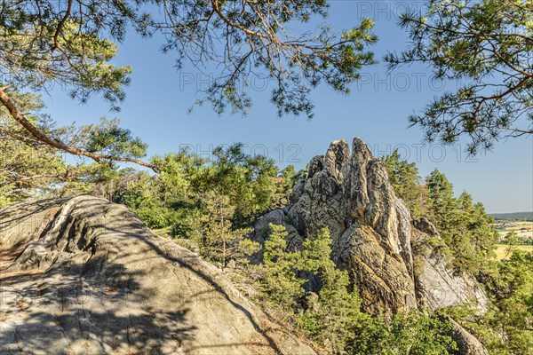 The Hamburger Wappen rock formation on the Devil's Wall near Timmenrode