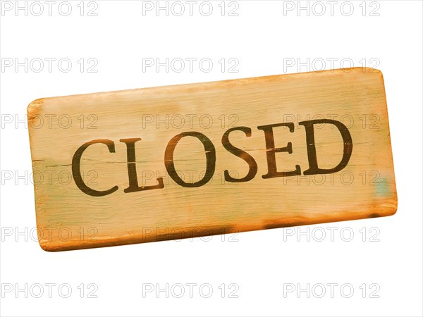 Wooden closed sign