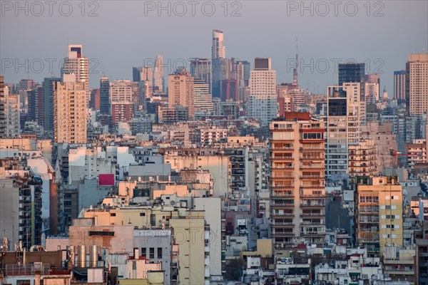 Densely built-up city centre of Buenos Aires with many high-rise buildings