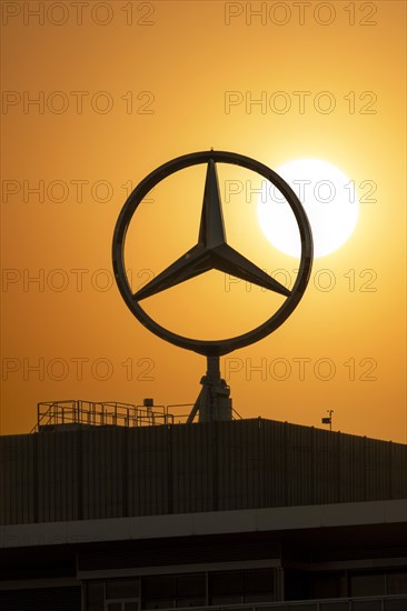 Mercedes star on Mercedes Benz building in Stuttgart-Untertuerkheim