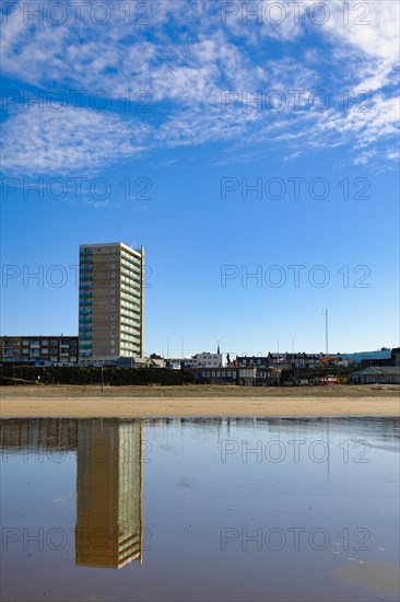 Building on sandy beach