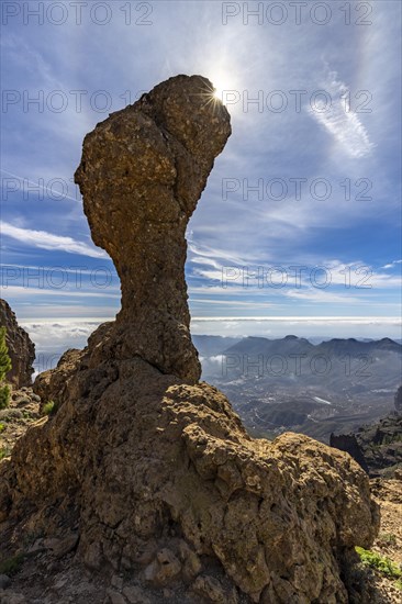 Mushroom rock with sunshine