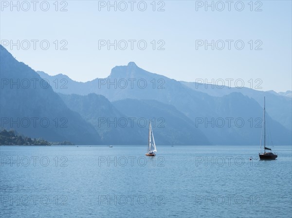 Sailing boats on Lake Lake Traun