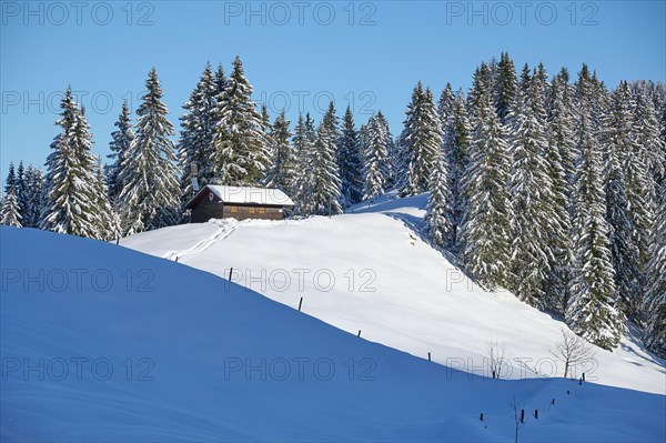 Hausham mountain rescue hut in winter