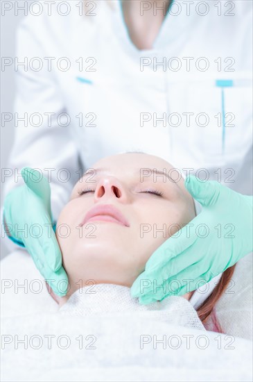 Portrait of a woman's face with problem skin. Peeling procedure. Natural beauty.