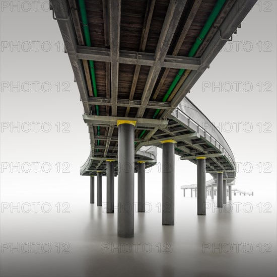 Minimalist long exposure of the new pier on the beach of Koserow on the Baltic Sea island of Usedom