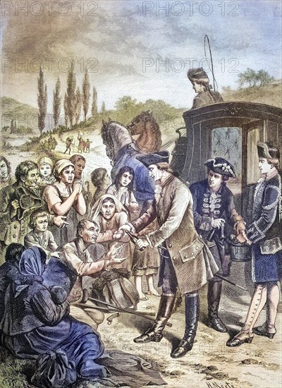 Emperor Joseph II saves Bohemian peasants from starvation