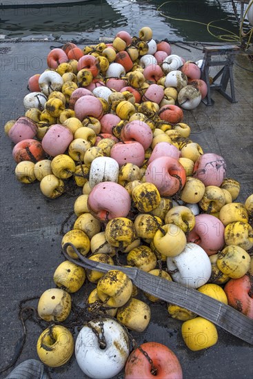 Floats for deep-sea fishermen's nets in the harbour of Portofino