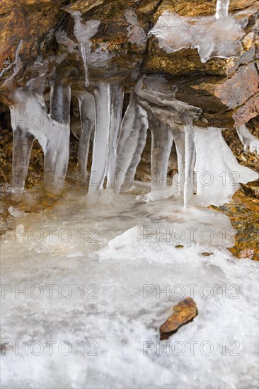 Natural ice sculptures created by ice in sierra nevada