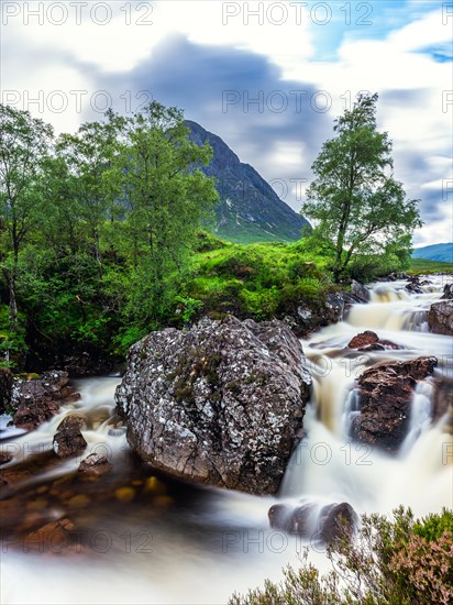 Waterfall under Buachaille Etive Mor