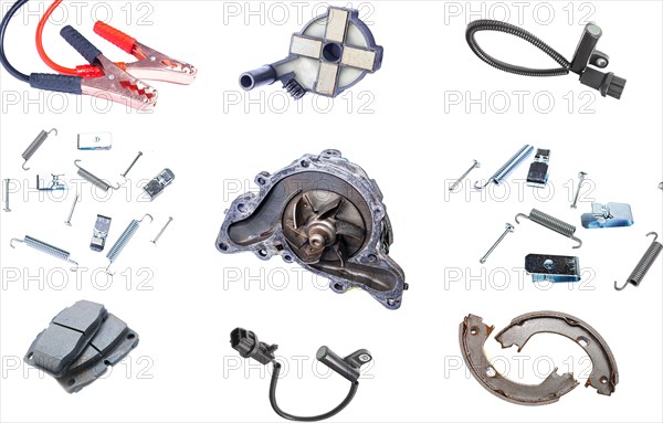 Collage of car parts