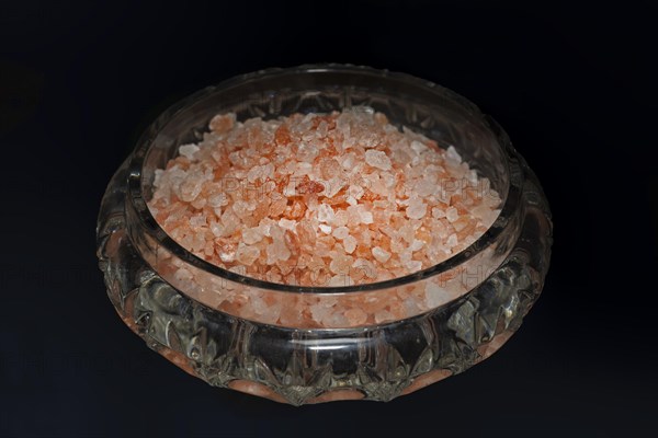 Coarse unrefined natural pink table salt from the Punjab region