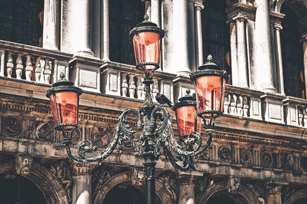 Lantern in St. Mark's Square. The concept of travel