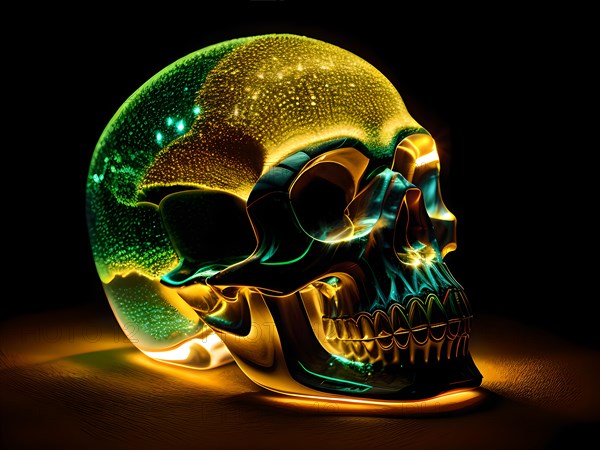Glowing crystal skull
