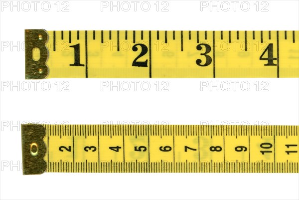 Tape measure ruler with imperial and metric units
