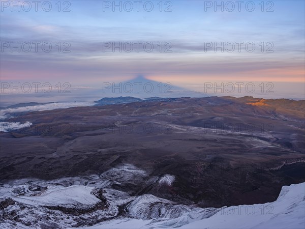 Shadow of Chimborazo at sunrise