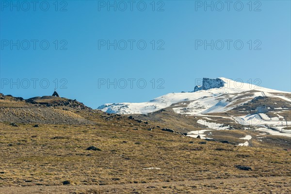 Snowy mountain. Veleta peak in Sierra Nevada