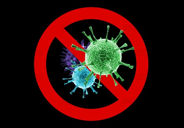 Abstraction sign stop viruses. Epidemic concept. Search for a vaccine. Quarantine. Stay home.