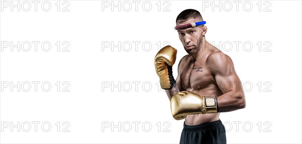 Portrait of a professional Thai boxer. Muay Thai