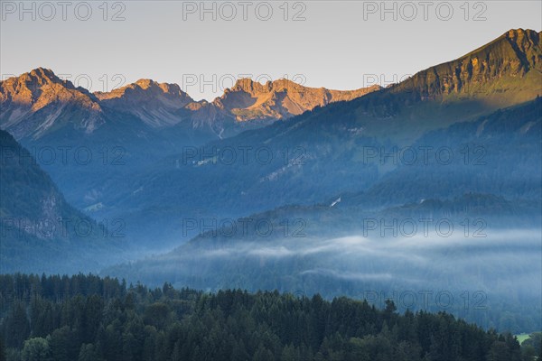 Stillachtal with early morning fog