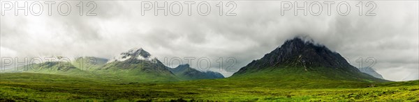 Panorama of Buachaille Etive Mor and River Coupall