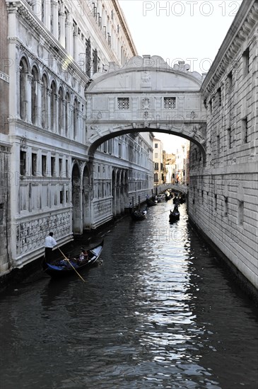 Beautiful view of the Bridge of Sighs or Ponte dei Sospiri