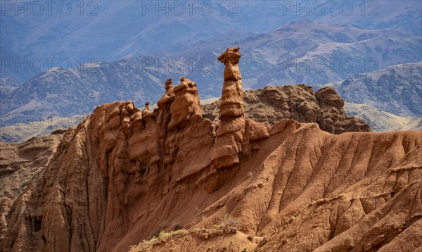 Eroded mountain landscape with sandstone cliffs