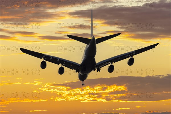 Airbus A380 in front of landing