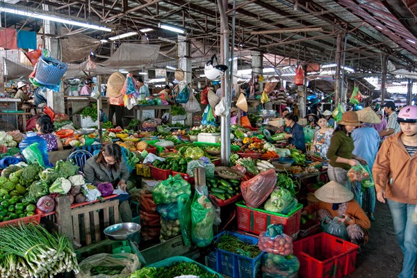 Market hall vegetables in Hoi An