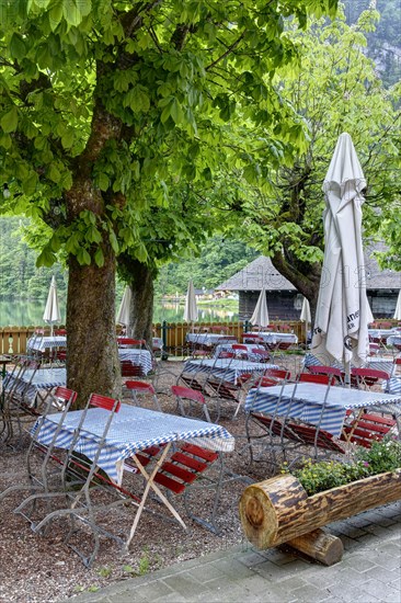 Beer garden deserted