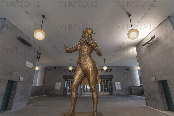 Bronze statue of the violinist Niccolo Paganini by the artist Niccolo Tommaseo