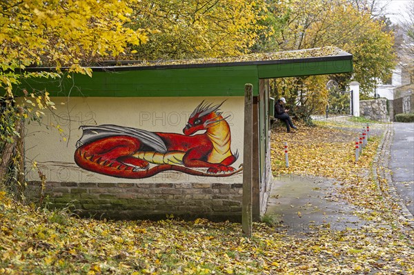 Dragon picture on the donkey path to Drachenfels