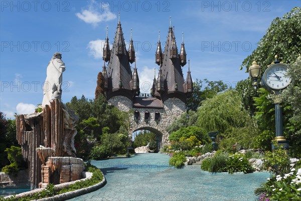 A fairytale castle with pointed towers