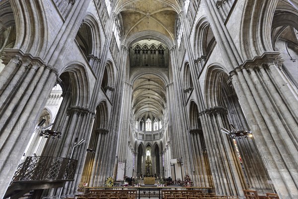 Nave of the Gothic Cathedral of Rouen