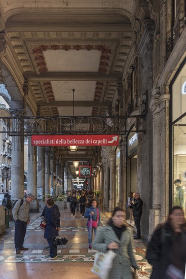 Arcade with floor mosaic on Via XX Settembre
