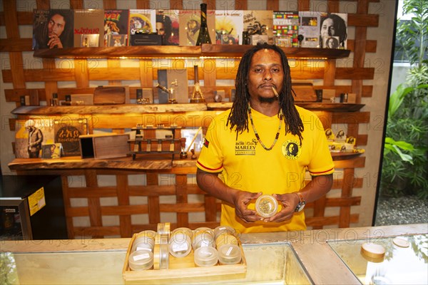 Herb Shop sells cannabis at the Bob Marley Museum