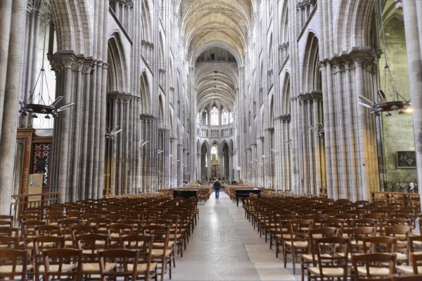 Nave of the Gothic Cathedral of Rouen