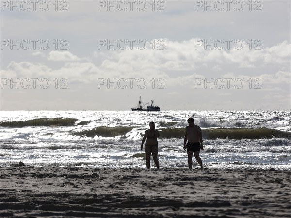 Bathing on a North Sea beach