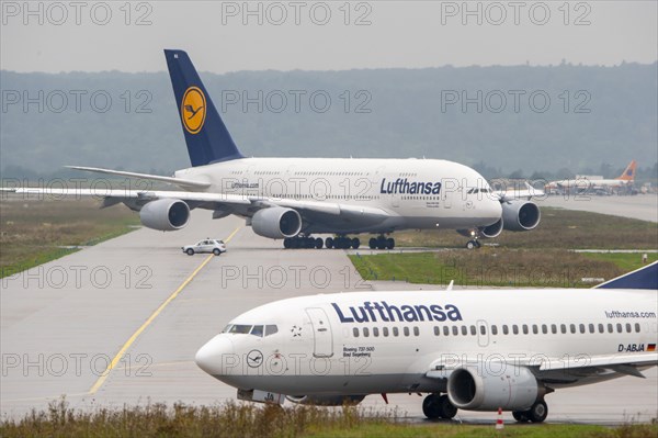 Airbus A 380-800 at Stuttgart Airport