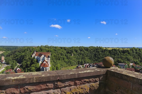 View from the Roman tower to Haigerloch Castle in the Eyachtal