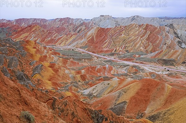 Colourful badlands in the Zhangye National Geopark