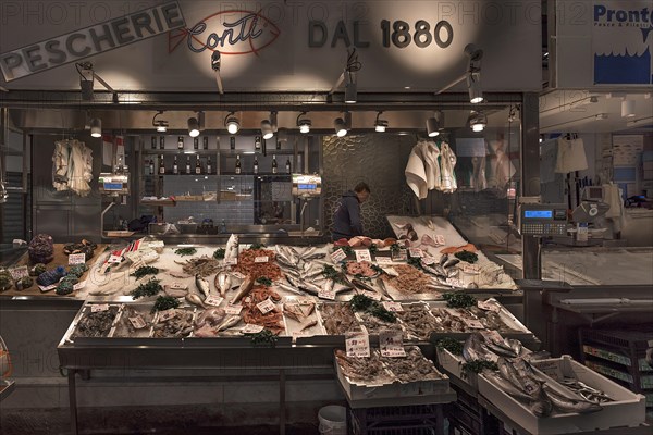 Fish stall in the large market hall