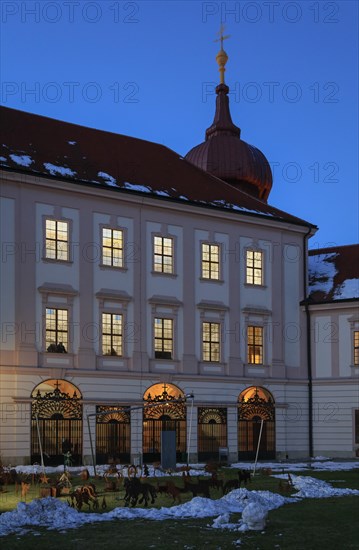 Building with the imperial staircase in the evening in winter