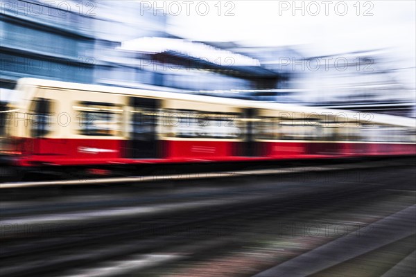 Deutsche Bahn S-Bahn train entering Friedrichstrasse station