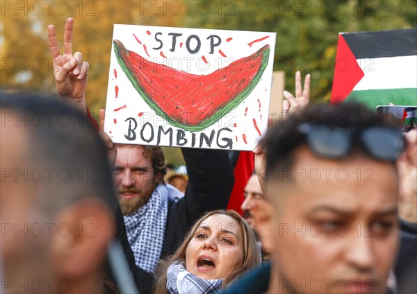 Palestinians and other participants gathered at Oranienplatz under the slogan Global South Unites to protest against Israel's actions in the Gaza Strip and demand an immediate ceasefire